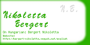 nikoletta bergert business card